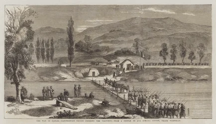 The War in Naples, Garibaldian Troops crossing the Volturno